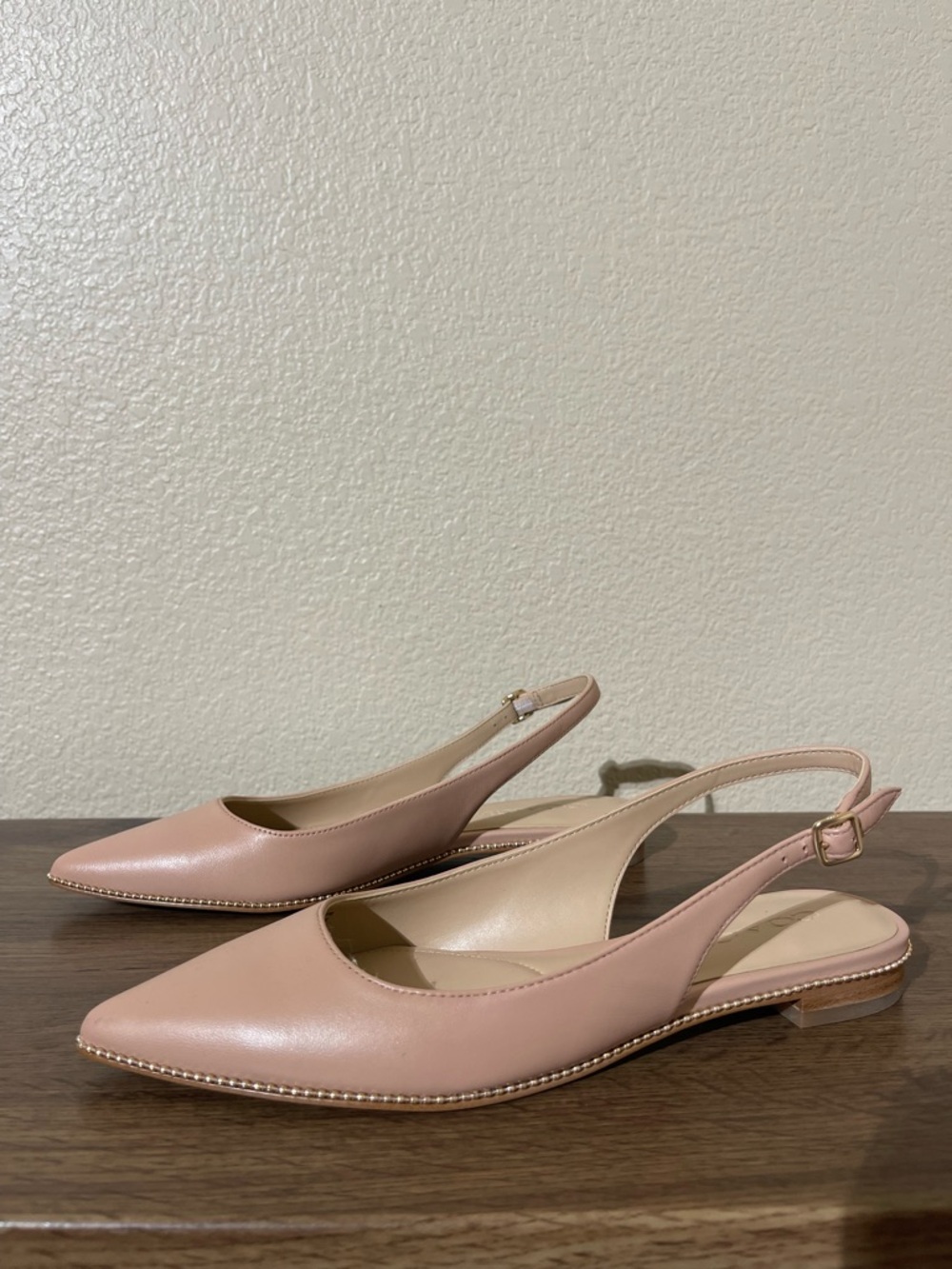 Coach Pink Pointed-Toe Slingback Flats